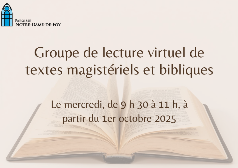 Groupe de lecture virtuel de textes magistériels et bibliques